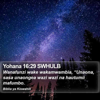 Yohana 16:29 SWHULB Bible Verse Image