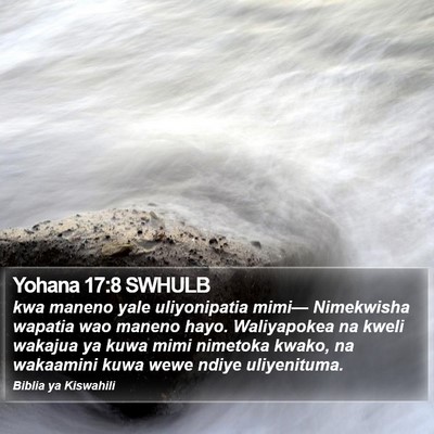 Yohana 17:8 SWHULB Bible Verse Image