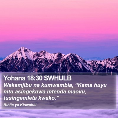 Yohana 18:30 SWHULB Bible Verse Image