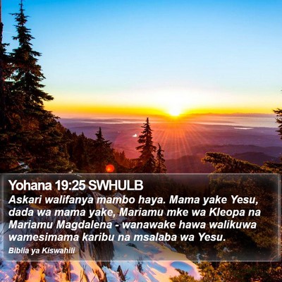 Yohana 19:25 SWHULB Bible Verse Image