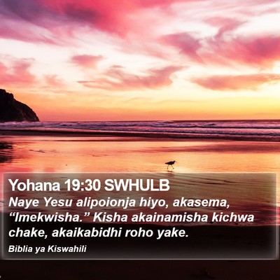Yohana 19:30 SWHULB Bible Verse Image