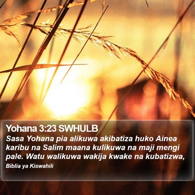 Yohana 3:23 SWHULB Bible Verse Image