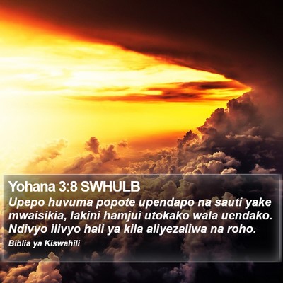 Yohana 3:8 SWHULB Bible Verse Image