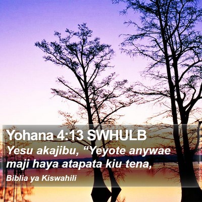 Yohana 4:13 SWHULB Bible Verse Image