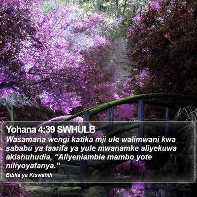 Yohana 4:39 SWHULB Bible Verse Image