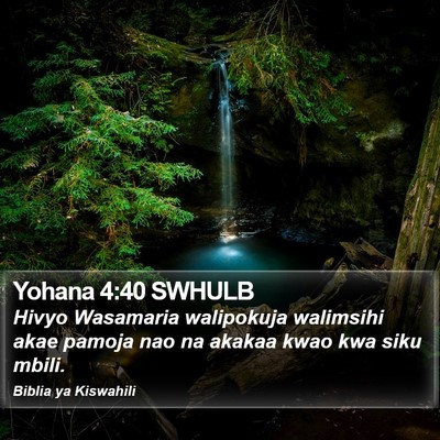 Yohana 4:40 SWHULB Bible Verse Image