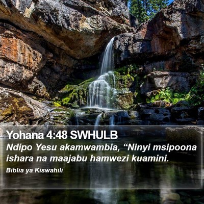 Yohana 4:48 SWHULB Bible Verse Image