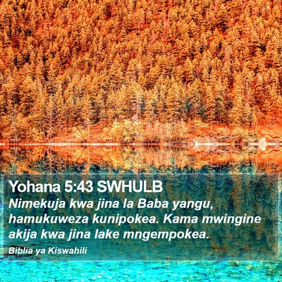 Yohana 5:43 SWHULB Bible Verse Image