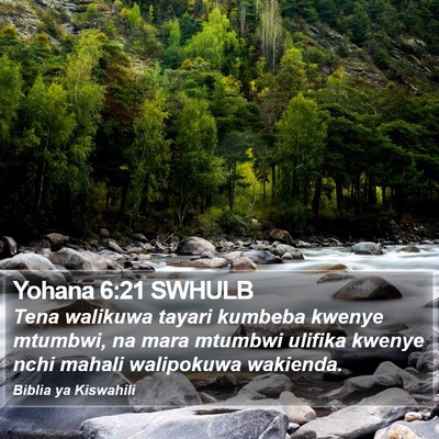 Yohana 6:21 SWHULB Bible Verse Image