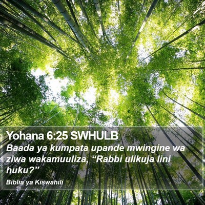 Yohana 6:25 SWHULB Bible Verse Image