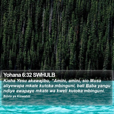 Yohana 6:32 SWHULB Bible Verse Image