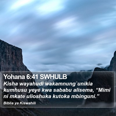 Yohana 6:41 SWHULB Bible Verse Image