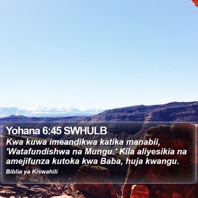 Yohana 6:45 SWHULB Bible Verse Image
