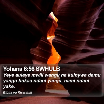 Yohana 6:56 SWHULB Bible Verse Image