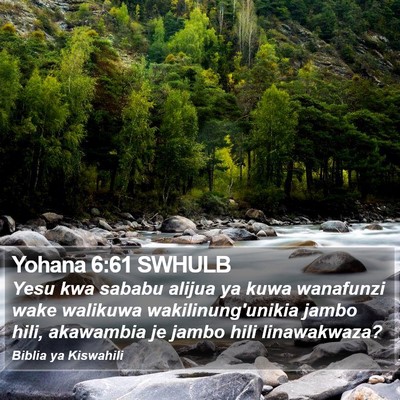 Yohana 6:61 SWHULB Bible Verse Image