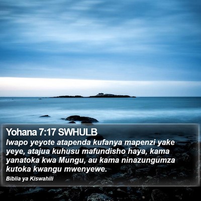Yohana 7:17 SWHULB Bible Verse Image