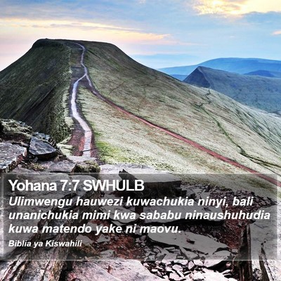 Yohana 7:7 SWHULB Bible Verse Image