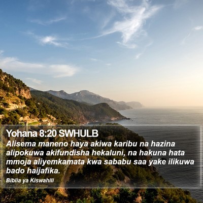 Yohana 8:20 SWHULB Bible Verse Image