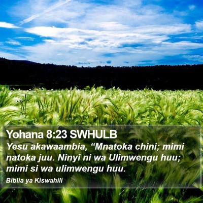 Yohana 8:23 SWHULB Bible Verse Image