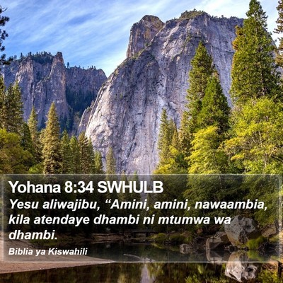 Yohana 8:34 SWHULB Bible Verse Image
