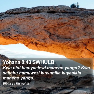 Yohana 8:43 SWHULB Bible Verse Image