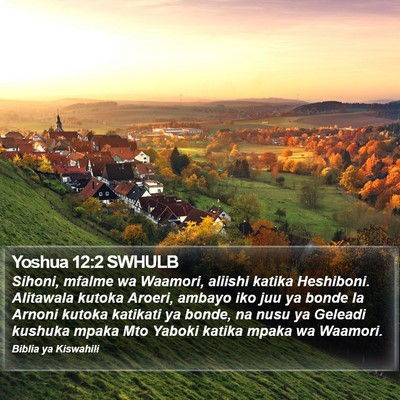Yoshua 12:2 SWHULB Bible Verse Image