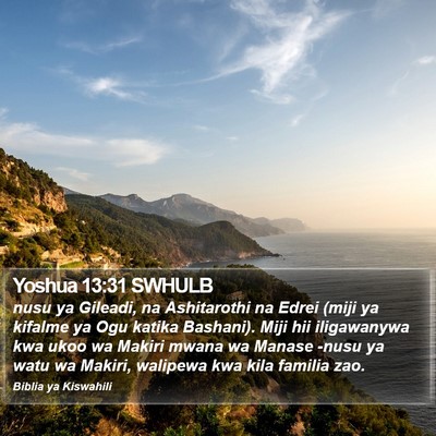 Yoshua 13:31 SWHULB Bible Verse Image