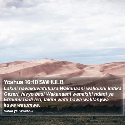 Yoshua 16:10 SWHULB Bible Verse Image