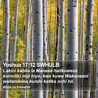 Yoshua 17:12 SWHULB Bible Verse Image
