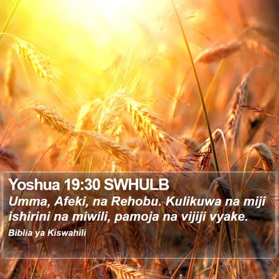 Yoshua 19:30 SWHULB Bible Verse Image