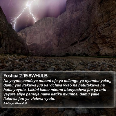 Yoshua 2:19 SWHULB Bible Verse Image