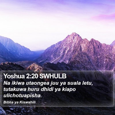 Yoshua 2:20 SWHULB Bible Verse Image