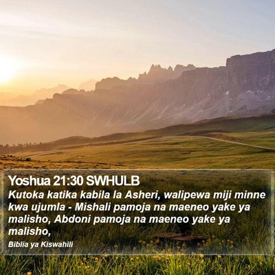 Yoshua 21:30 SWHULB Bible Verse Image