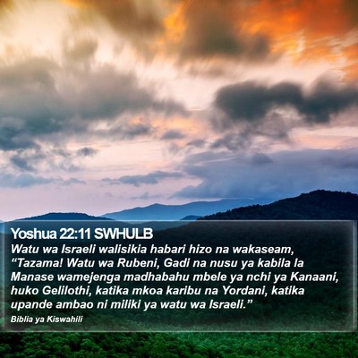Yoshua 22:11 SWHULB Bible Verse Image