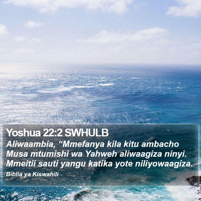 Yoshua 22:2 SWHULB Bible Verse Image