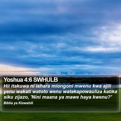 Yoshua 4:6 SWHULB Bible Verse Image