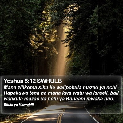 Yoshua 5:12 SWHULB Bible Verse Image