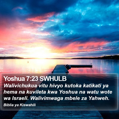 Yoshua 7:23 SWHULB Bible Verse Image