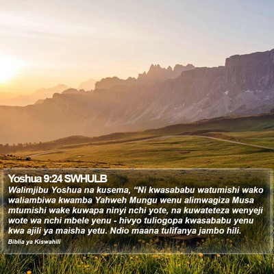 Yoshua 9:24 SWHULB Bible Verse Image