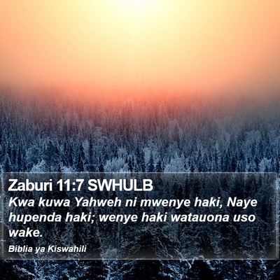 Zaburi 11:7 SWHULB Bible Verse Image