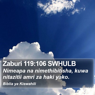 Zaburi 119:106 SWHULB Bible Verse Image