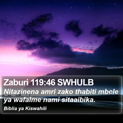 Zaburi 119:46 SWHULB Bible Verse Image