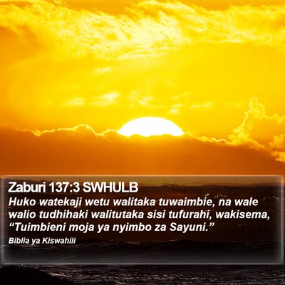 Zaburi 137:3 SWHULB Bible Verse Image