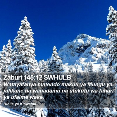 Zaburi 145:12 SWHULB Bible Verse Image