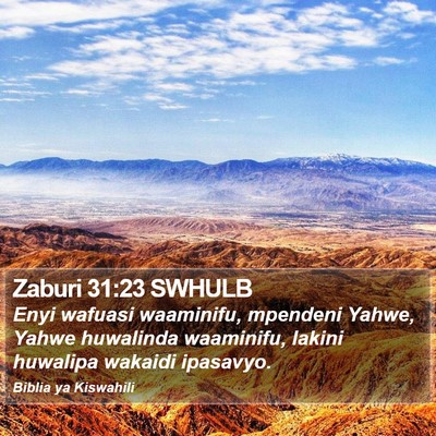 Zaburi 31:23 SWHULB Bible Verse Image