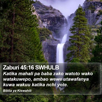 Zaburi 45:16 SWHULB Bible Verse Image
