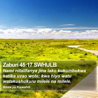 Zaburi 45:17 SWHULB Bible Verse Image