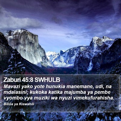 Zaburi 45:8 SWHULB Bible Verse Image
