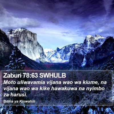 Zaburi 78:63 SWHULB Bible Verse Image