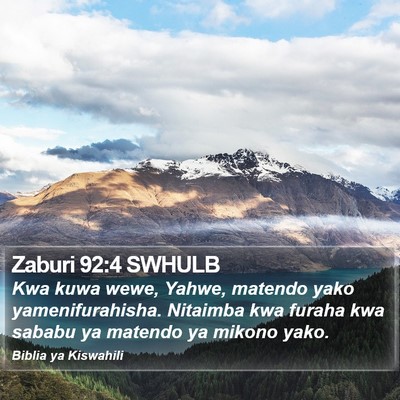 Zaburi 92:4 SWHULB Bible Verse Image